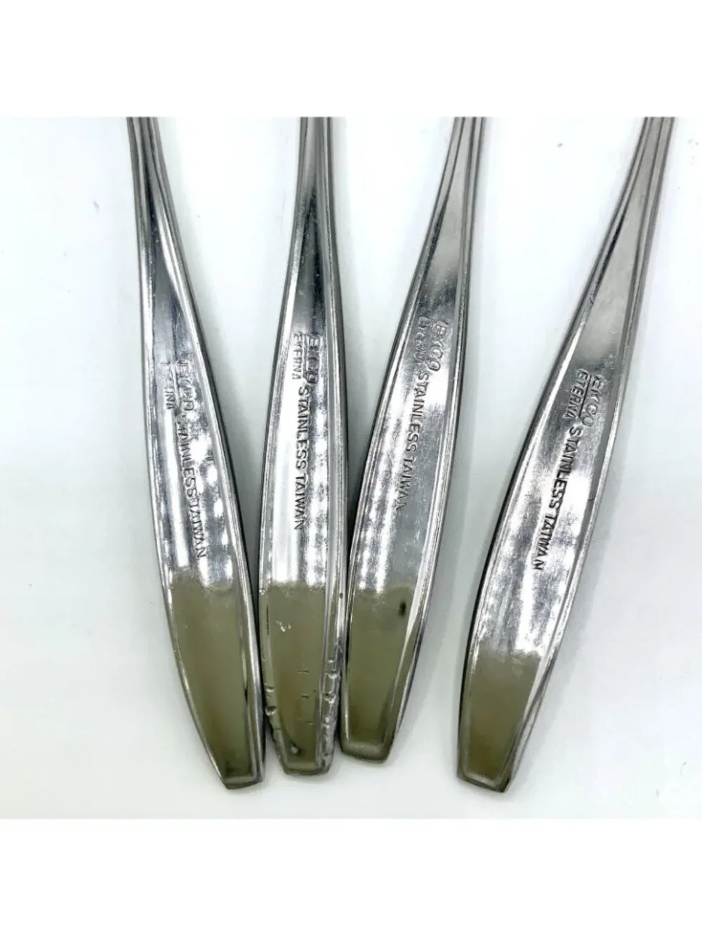 Vtg EKCO Eterna Rose Cotillion Stainless Flatware Lot of 11 Dinner Forks Spoon